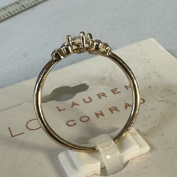 Dainty goldtone CZ ring size 9 - Picture 3 of 4